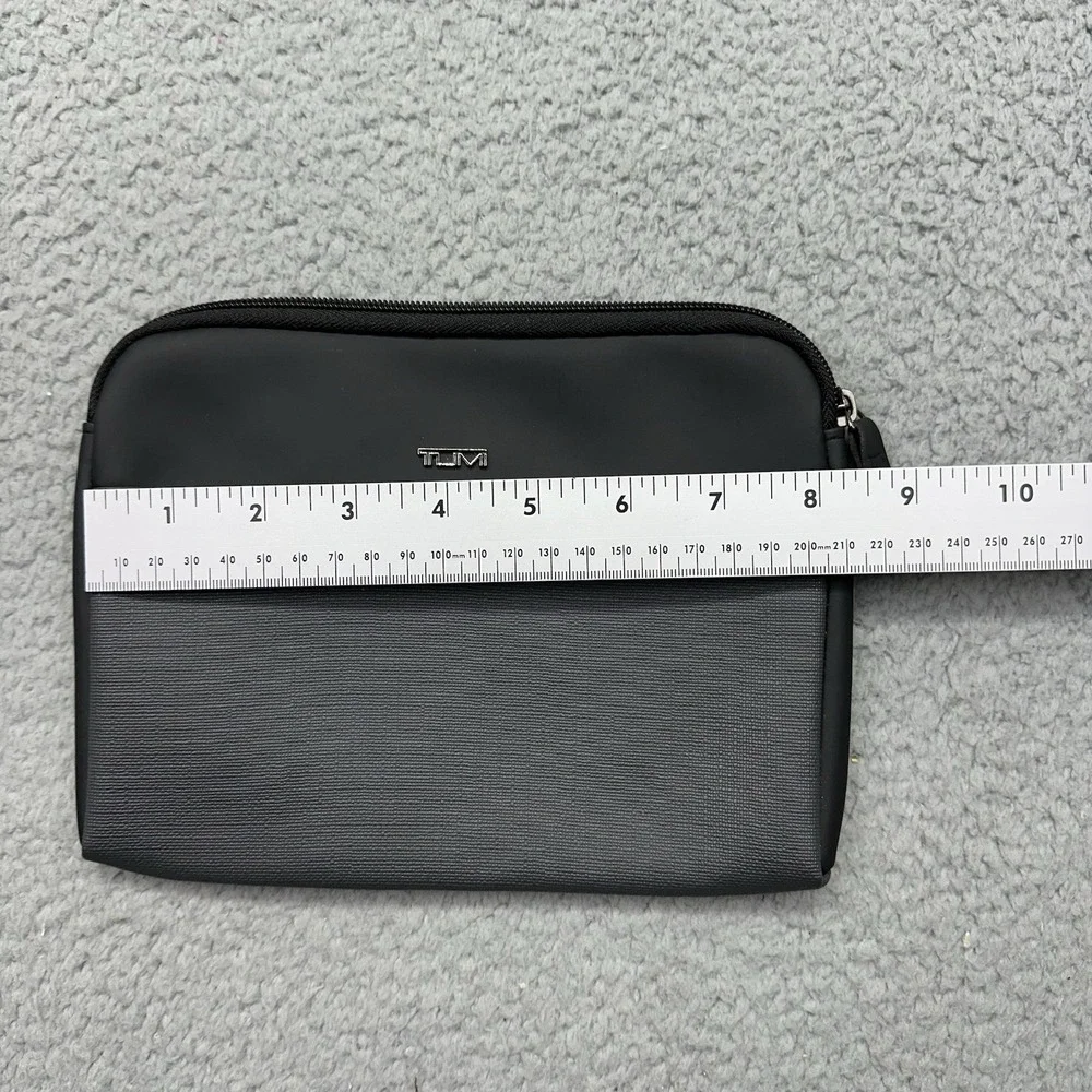 Tumi for Delta Airlines Gray Zip Pouch Travel Case Toiletries Makeup Bag ONLY
